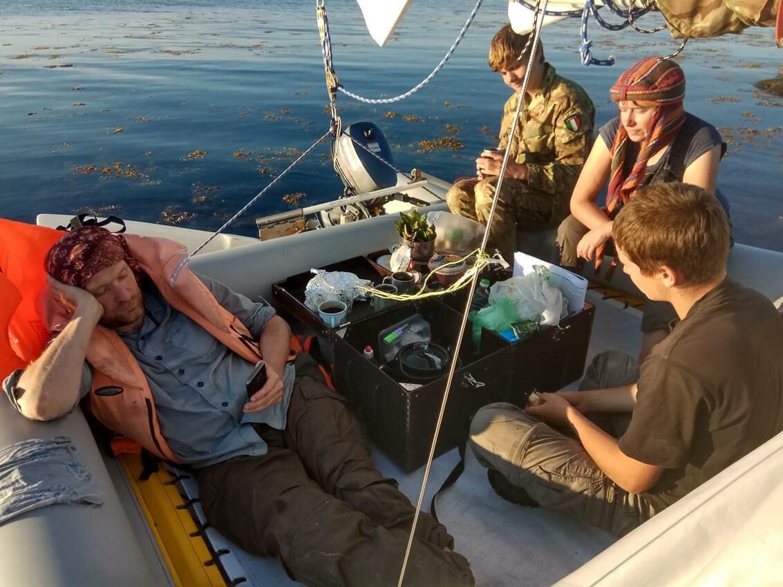 Белое море на парусном катамаране